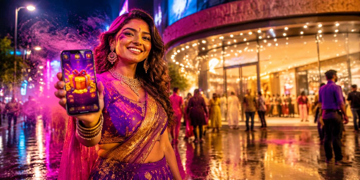 Happy player registering on 847408 platform during Mumbai Holi festival with bonus offer